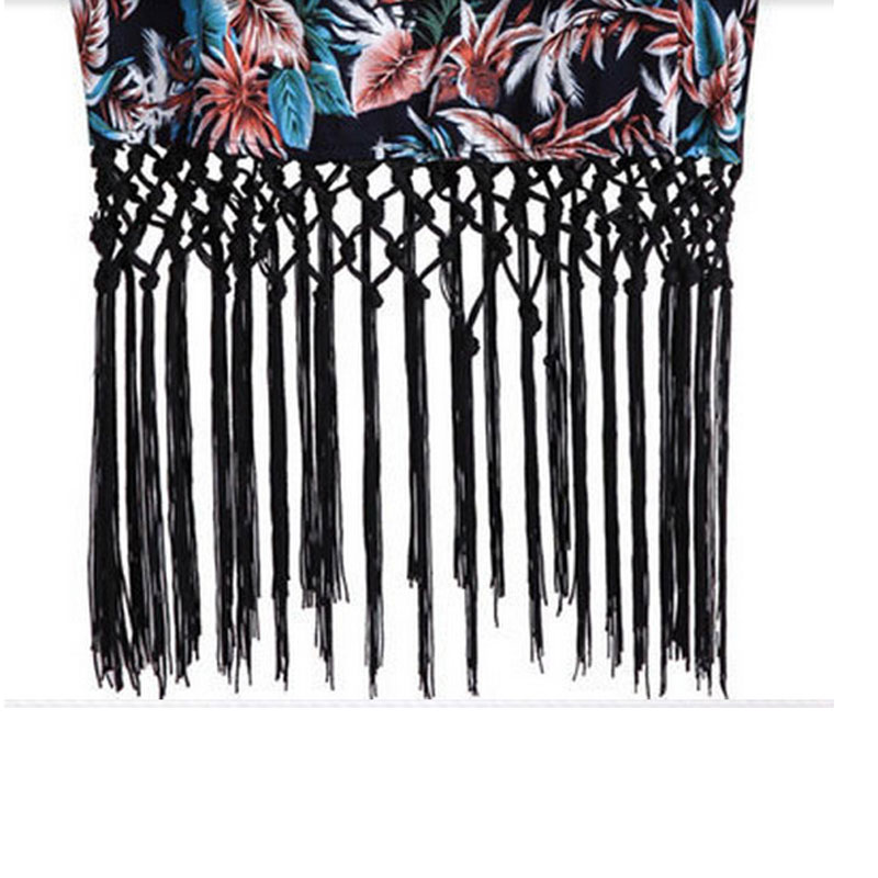 flower printed tassels sun-top M,L,XL MH8159