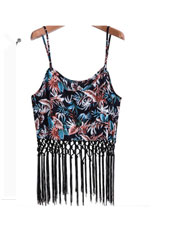 flower printed tassels sun-top M,L,XL MH8159
