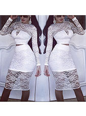 White Two Pcs Bodycon Dress S.M.L MH5109
