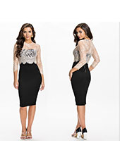 Black And White Lace Evening Dress S,M,L MH5132