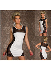 White And Black Lace Bodycon Dress MH5158