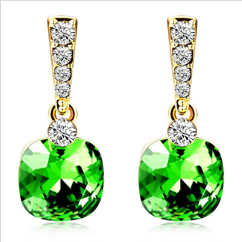 Green Fashion Crystal Earings MH9002