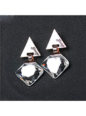 Triangle Style With White Crystal Earings MH9006