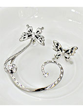White Rhinestone Butterfly rings MH9014
