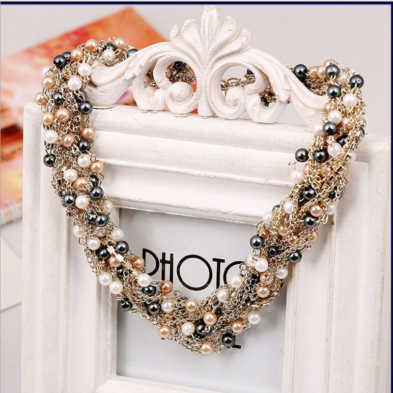 Black And White Pearl Necklace MH9016