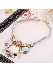 Vintage Gothic Blue Necklace MH9020