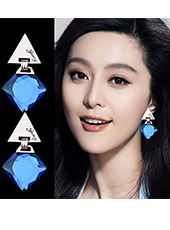 Triangle Style With Blue Crystal Earings MH9004