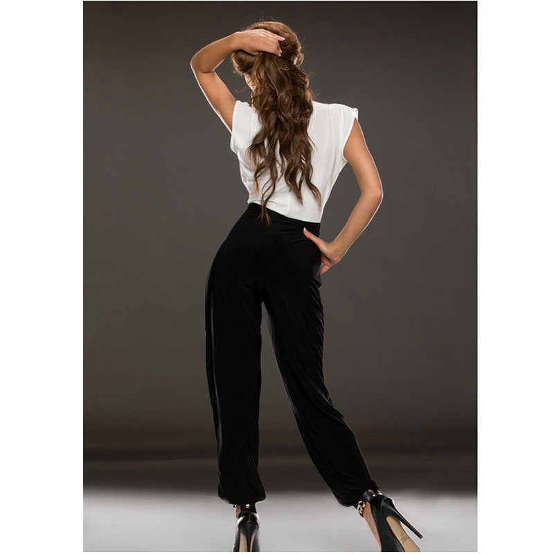 White And Black Sleeveless Jumpsuits M,L MH5276