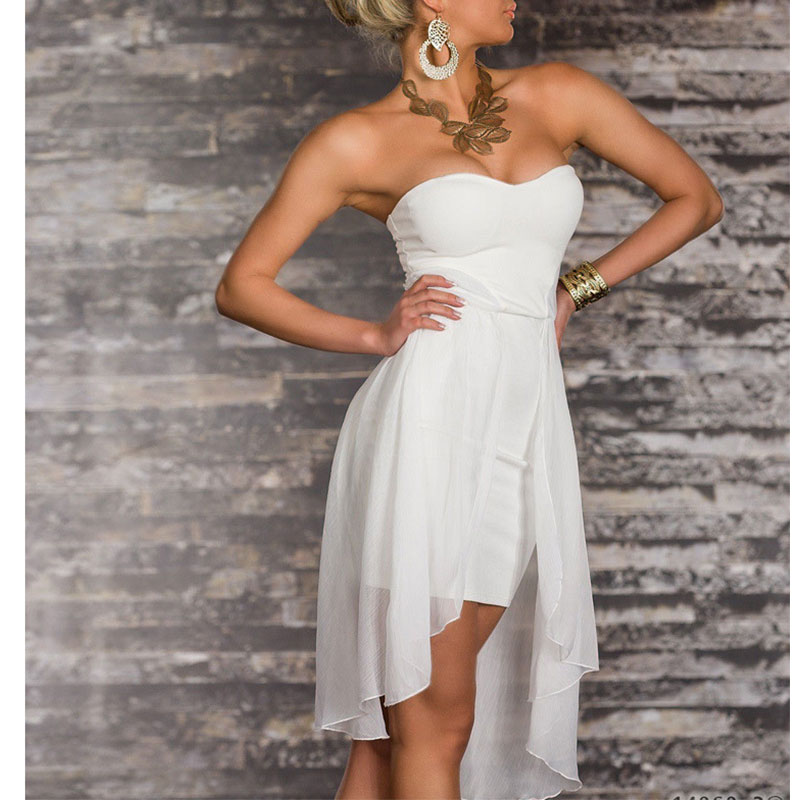 White Off Shoulder Peplum Dress S-L MH5154