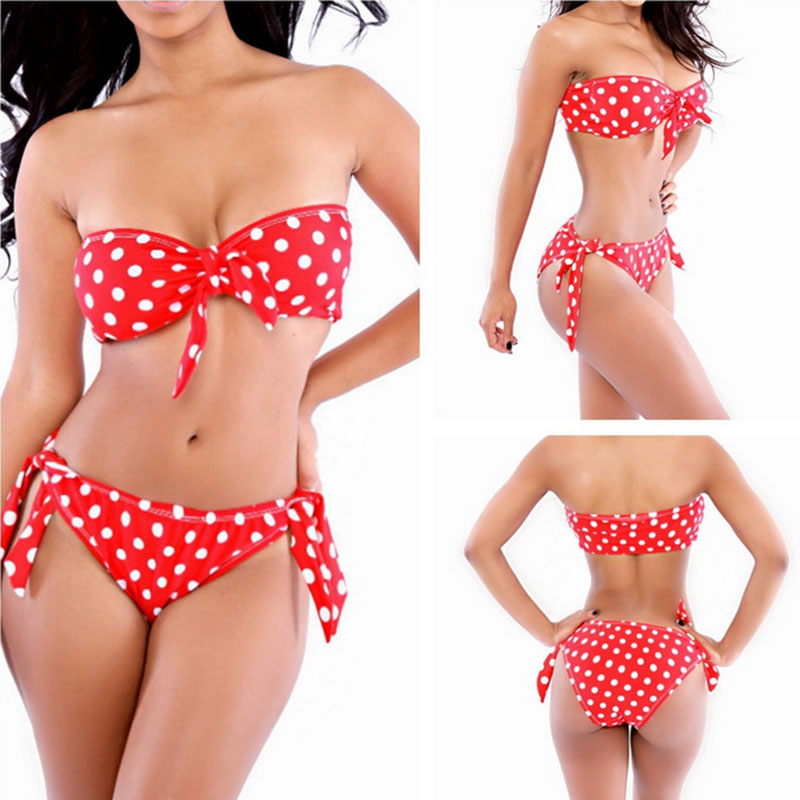 Red dot strapless S-XL MH2171
