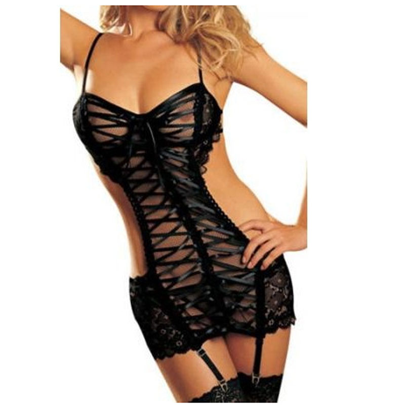 Black gallus babydoll M-XXL MH6066