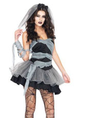 Sexy Black Witch Bride Halloween Dress Costume? MH3086