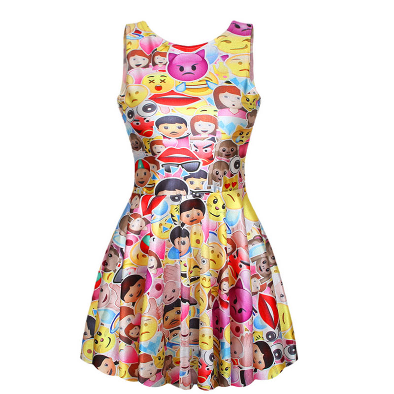Yellow bodycon dress with emojo print MH5247