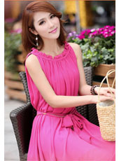 Pink sleeveless Bohemia dress MH5290