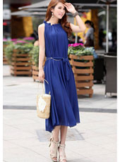 Blue sleeveless Bohemia dress MH5291