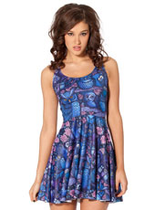 Dark blue sleeveless skater dress MH5294