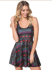 Black game A style skater dress MH5298