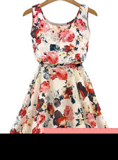 Pink chiffon lining dress S-XL MH5300