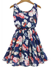 Purple chiffon lining dress S-XL MH5301