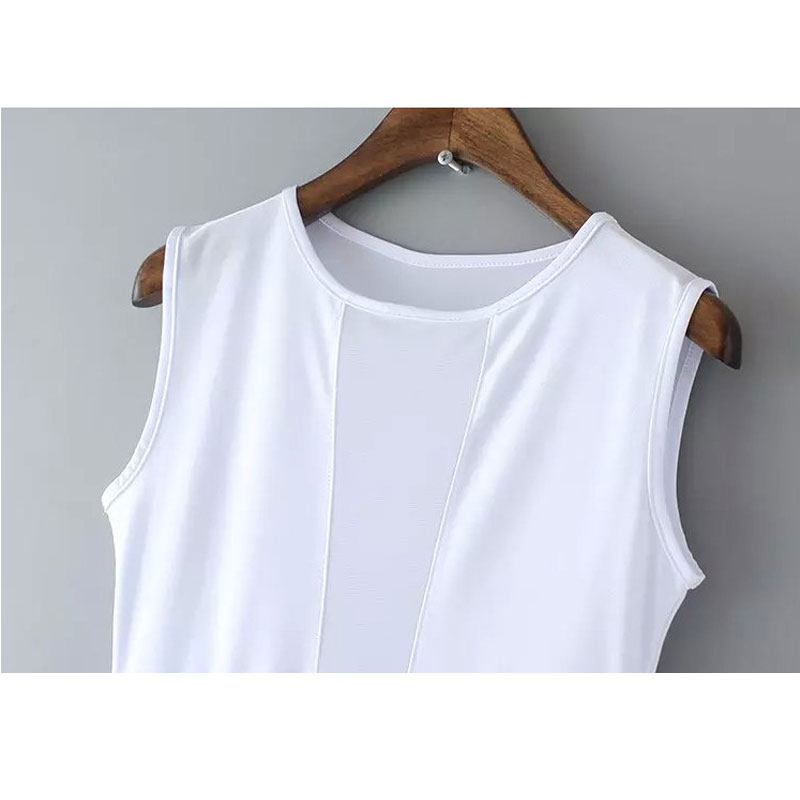 White sleeveless see-through S-L MH5316
