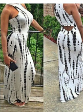 White halter long dress S-XL MH5320