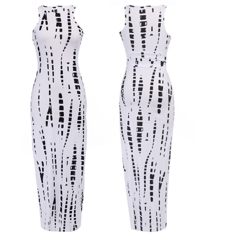 White halter long dress S-XL MH5320