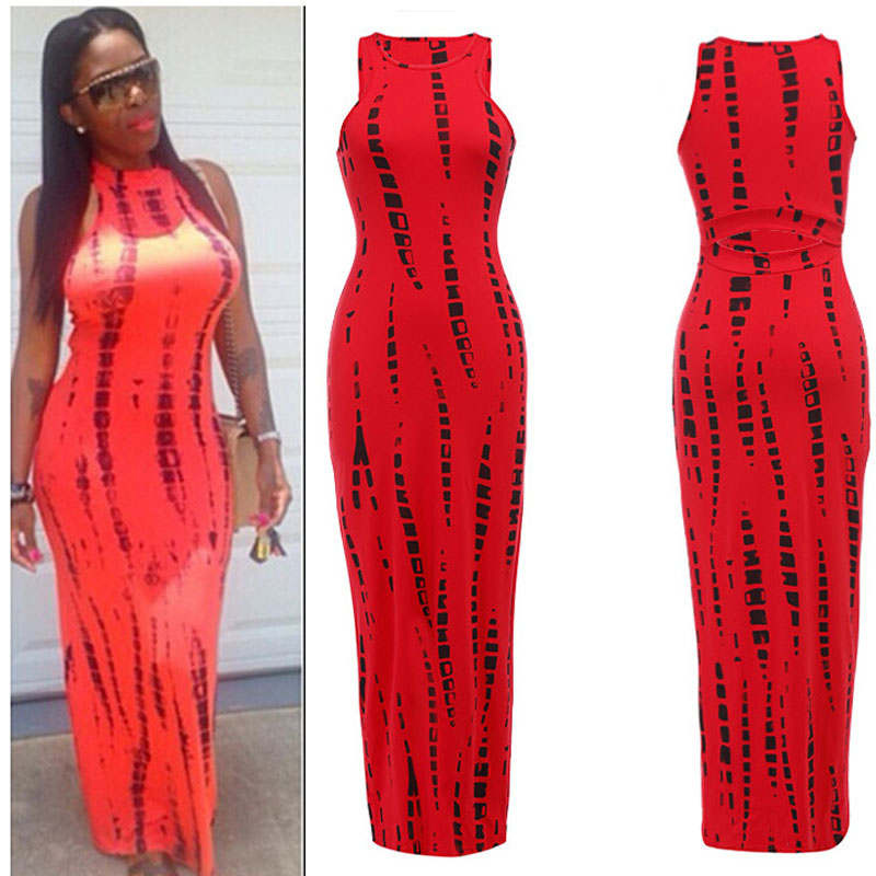 Red halter long dress S-XL MH5321