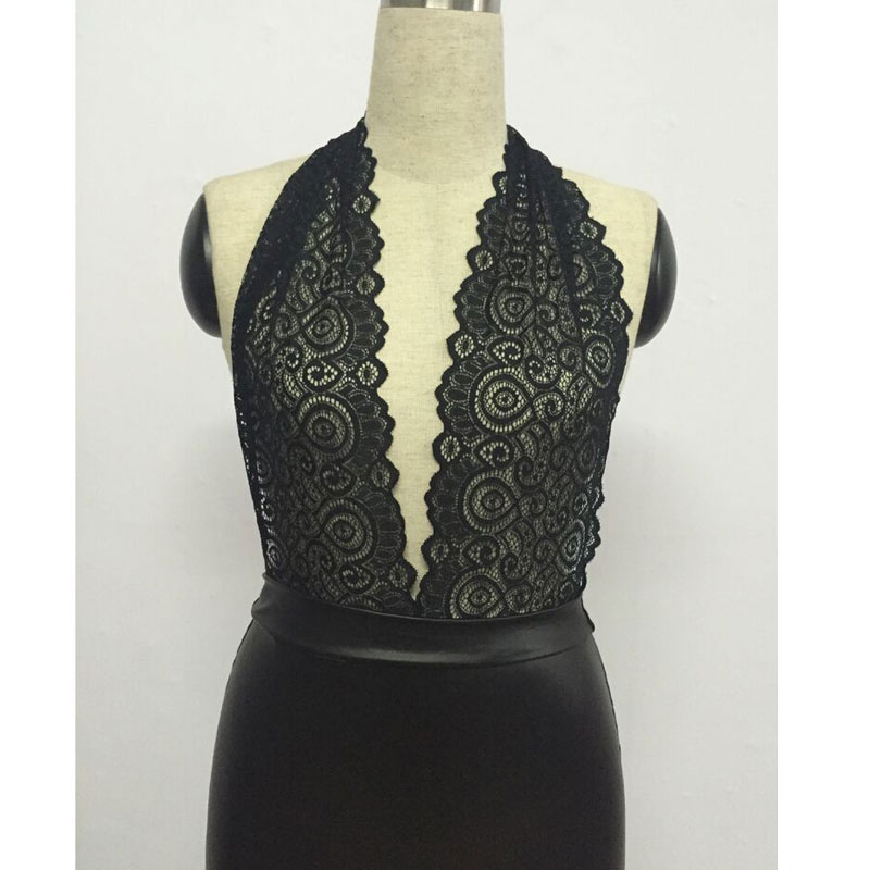 Black v neck backless S-L MH5332