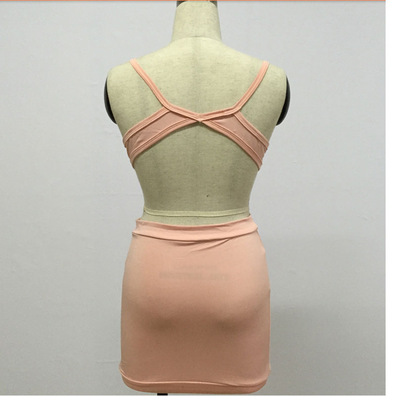Pink backless bodycon dress S-L MH5337