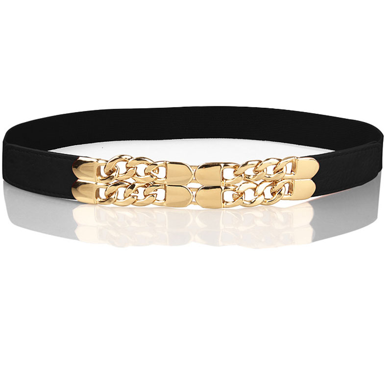 Black leather wasit belt MH9035