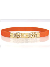 Orange leather waist belt MH9036