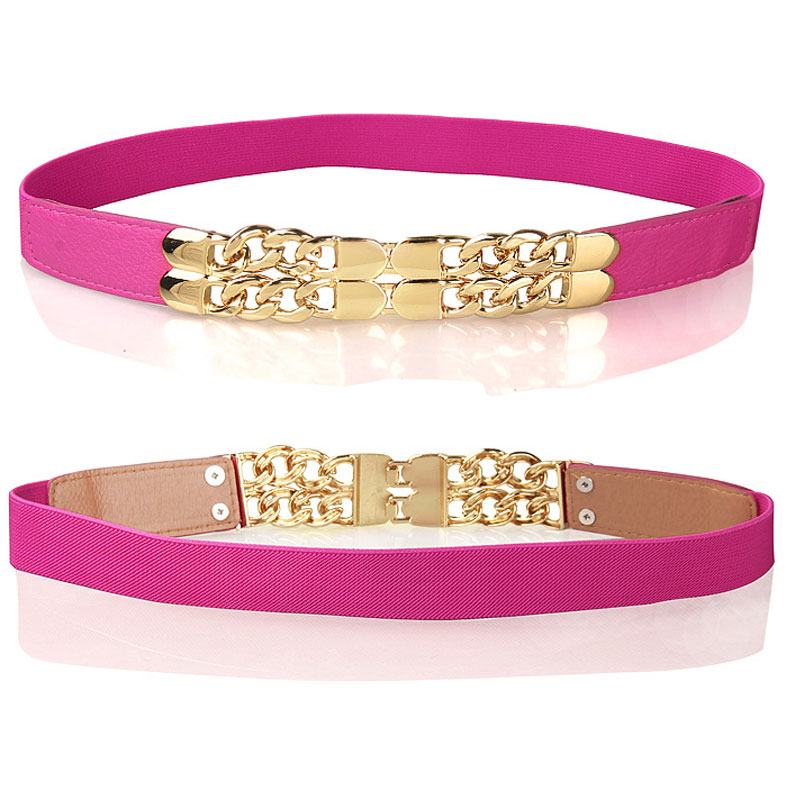 Pink leather waist belt MH9037