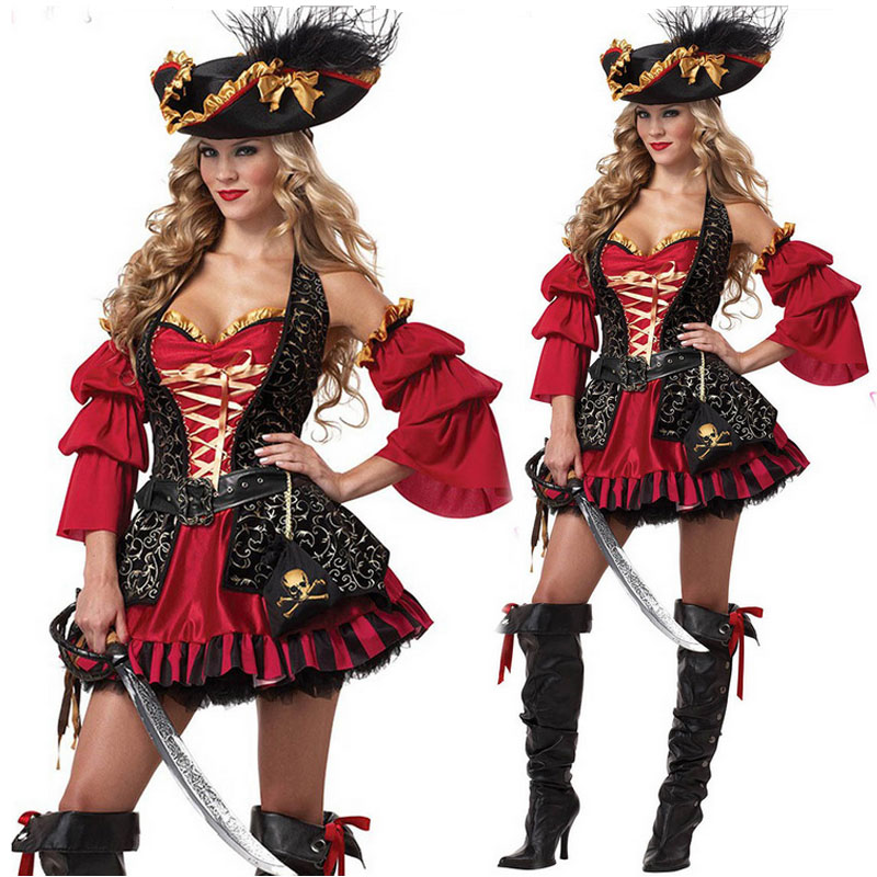 Cosplay Black and red pirate costume MH3121