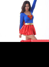Super girl blue and red dress costume MH3122