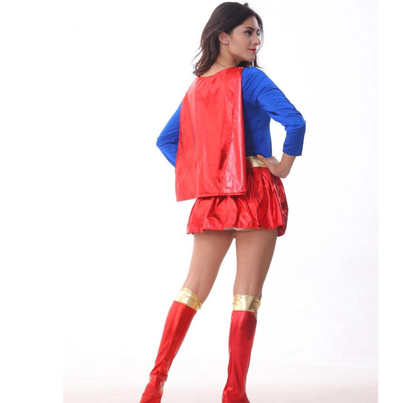 Super girl blue and red dress costume MH3122