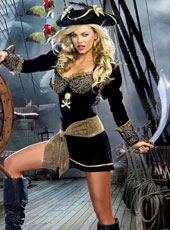 Black Skull Pirate Costumes MH3191