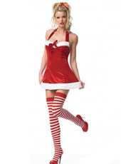 Red halter dress christmas costsume MH3217 