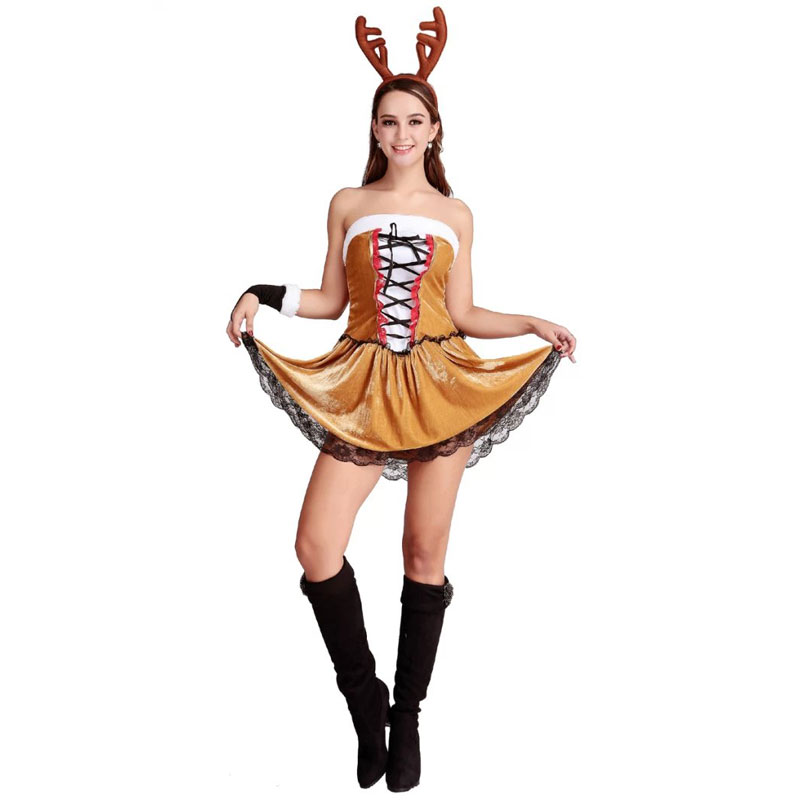 Yellow cosplay deer animal costume MH3246