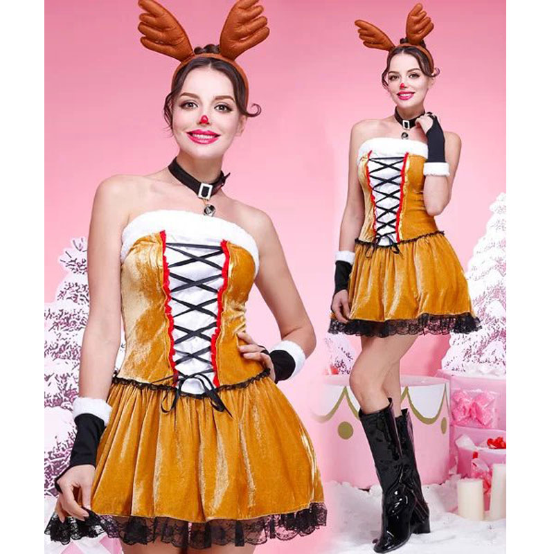 Yellow cosplay deer animal costume MH3246