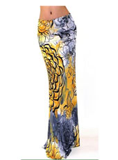 Yellow flower long skirt  S-XL   MH5368