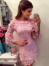 Pink Lace Dress  S-XL MH5379