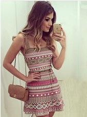 Sleeveless Colorful Mini Dress S-XL MH5400