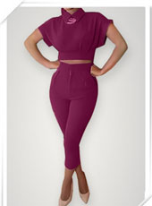Red Two Pcs Long Sleeve Jumpsuits S-L MH5407
