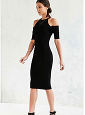 Shoulder Bare Neck Strapes Lady Dress S-XL MH5437