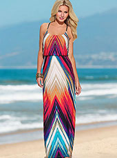Strapes Colorful Summer Dress M-XL MH5442