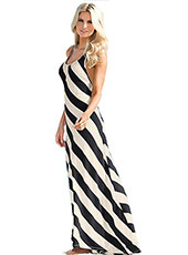 white and black long dress S-L MH5445
