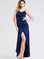 Deep Blue Bare shoulder Long Dress S-L MH5457