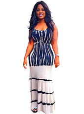 Summer Beach Strapes Long Dress S-XL MH5473