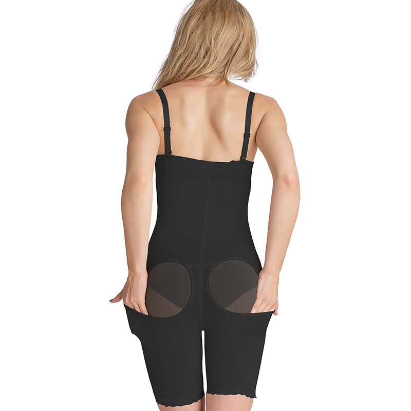 Black Zipper Butt Short Pants Body Shapewear S-2XL MH1306