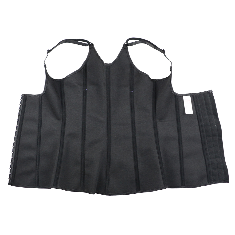 	Black Two Strspes Latex Vest Corset XS-6XL MH1001